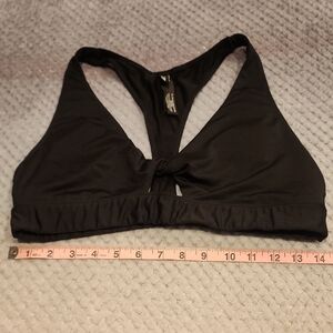 VICTORIA'S SECRET, PINK - Black Sports Bra with Shiny Black Logo "PINK" on back